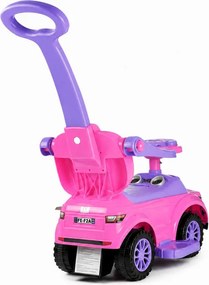 LEAN CARS Jazdítko s tlačnou rukoväťou 614W, ružové