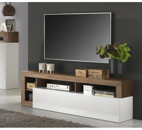 Televízny stolík LENOR biela/dub