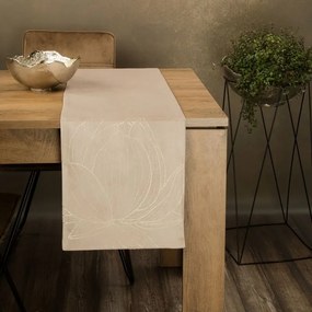 Dekorstudio Elegantný zamatový behúň na stôl BLINK 12 béžový Rozmer behúňa (šírka x dĺžka): 35x180cm