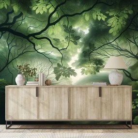 Samolepiaca tapeta zelený lesný raj