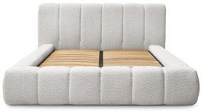 Svetlosivá čalúnená dvojlôžková posteľ s úložným priestorom s roštom 180x200 cm Denali – Bobochic Paris