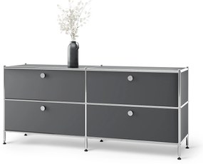 Kovová nízka skrinka »CN3« so 4 zásuvkami, šedá