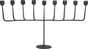 Čierny antik kovový svietnik na 9 úzkych sviečok Ferrio - 57*33 cm