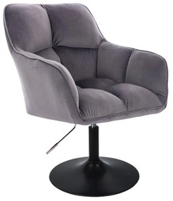LuxuryForm DESIGN Kreslo AMALFI VELUR na čiernom tanieri - tmavosivé