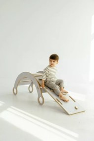 Šmykľavka - lezecká stena biela stredná