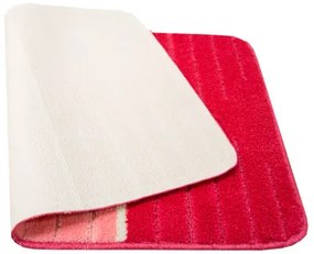 Sada kúpeľňových koberčekov COMO ružová / krémová, pruhy