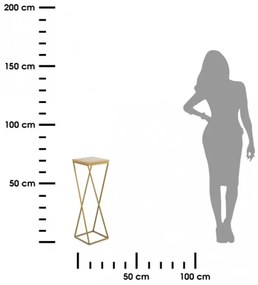 Stojan na kvety LOFT 70x24 cm zlatá/hnedá