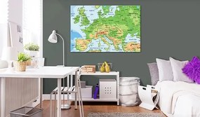 Obraz - Map of Europe Veľkosť: 120x80, Verzia: Na talianskom plátne