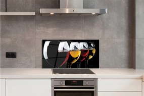 Sklenený obklad do kuchyne Okuliare čierne pozadie 140x70 cm