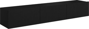 Závesná TV skrinka Nicole 200 cm so zásuvkou - čierny mat