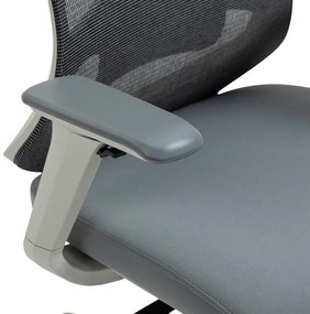Kancelárska ergonomická stolička BULMA — sieť/látka, sivá
