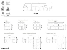 Béžová zamatová modulárna podnožka Lokua – Makamii