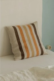 Ľanová obliečka na vankúš Virta 45x45, ľan-hnedo-oranžová