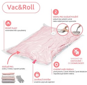 Compactor Sada cestovních vakuových pytlů Jet RollBags L 50 l, 55 x 70 cm, 4 ks