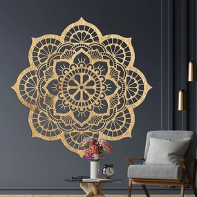 SENTOP | Drevená dekorácia na stenu mandala symbolika lotosový kvet I SENTOP PR0204