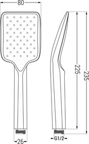 Mexen príslušenstvo - hlavica ručnej sprchy R-62, 1-funkcia, chróm, 79562-00