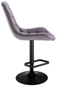 LuxuryForm DESIGN Barová stolička PARIS VELUR na čiernom tanieri - šedá