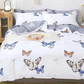 Obliečky FALER BUTTERFLIES WHITE 7-dielna sada 140x200 cm