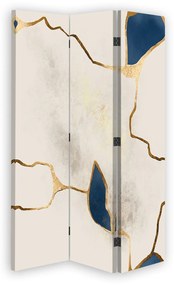 Gario Paraván Modro-zlaté línie Rozmery: 110 x 170 cm, Prevedenie: Klasický paraván