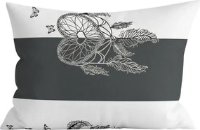 Polybavlnená obliečka na vankúš TIRSO POLY 50x70 cm, sivo-biely gombík