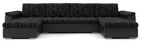 Rozkladacia rohová sedacia súprava VEGAS 320/160 Čierna/čierna eko-koža