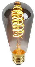 E27 stmievateľná LED žiarovka so stočeným vláknom dymová ST64 4W 136 lm 1800K