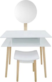 Toaletný stolík SKANDIA so zrkadlom a taburetkou PHO5803