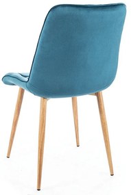 Jedálenská stolička Chic D Velvet, tyrkysová