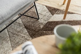 Koberec FEEL 5673/15044 HERRINGBONE hnedý / béžový / krémový / sivý