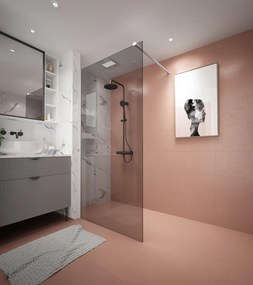 Erga Paris, sprchová zástena Walk-In 130x200 cm, 8mm šedé sklo, biely matný profil, ERG-V02-PARIS-130x200-GR-WH