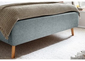 Sivomodrá čalúnená dvojlôžková posteľ s úložným priestorom s roštom 140x200 cm Lotte – Meise Möbel