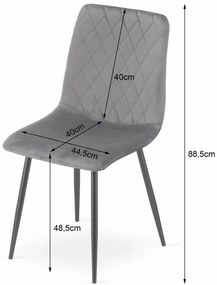 Set 4 kresiel TURIN - ružový zamat