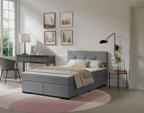 XXXLutz BOXSPRINGOVÁ POSTEĽ, 120/220 cm, svetlosivá MID.YOU - Online Only spálne - 002784001250