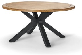 Jedálenský stôl z tíkového dreva s moderným dizajnom nôh do X