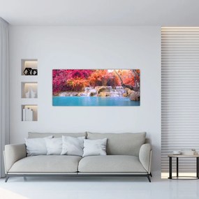 Obraz tyrkysovej lagúny, Laos, Tat Kuang Si (120x50 cm)