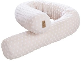 Béžový mantinel do postieľky s prímesou bavlny 170 cm Frosty Almond – Roba