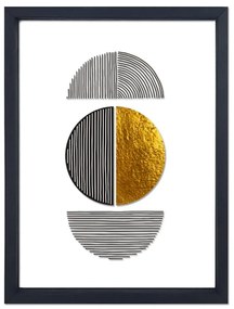 Sklenený obraz v čiernom ráme Vavien Artwork Shapes II., 32 x 42 cm