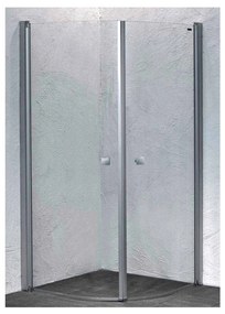 Duscholux Duschostar Round - otváravé dvere, 1/4 kruh, šírka 900 mm, rádius 550 mm, DL409.500190.551.070