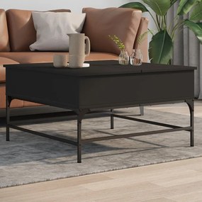 Konferenčný stolík, čierny 80x80x45 cm, kompozitné drevo+kov 845401