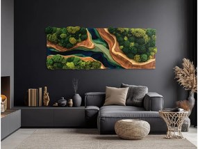 drevko |  Tlačený machový obraz Prelínanie (imitácia)  35 x 90 cm