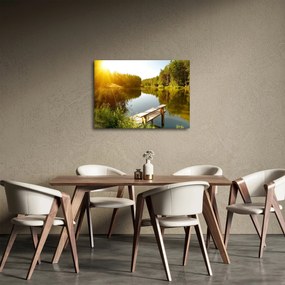 Obraz - Jazero pri lese (70x50 cm)