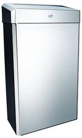 Závesný odpadkový kôš s vekom Stella, 27 l, lesklý nerez