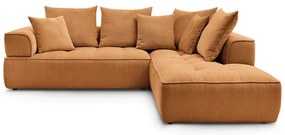 Ženilková rohová pohovka v horčicovej farbe (pravý roh/do L) Whesley – Bobochic Paris