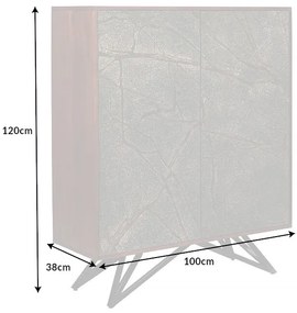 Dizajnová vysoká komoda Quillon 120 cm prírodný kameň