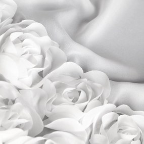 KRÁTKA ZÁCLONA NA PÁSKE EVA MINGE ROSES11 150X90 CM BIELA
