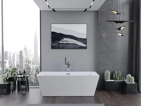 Mexen Lita, voľne stojaca vaňa 170 x 75 cm, biela, chrómový prepad, 52121707500-01