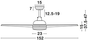 Stropný ventilátor Flow 15.2 biele s diaľkovým ovládaním
