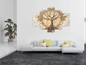 Obraz – Zlatý strom života v mozaike (150x105 cm)