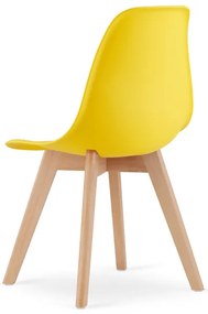 Set styroch jedálenských stoličiek KITO žlté / naturálne nohy (4 ks)