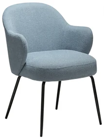 BAE ČALÚNENÁ STOLIČKA S PODRÚČKAMI blue/antique pewter